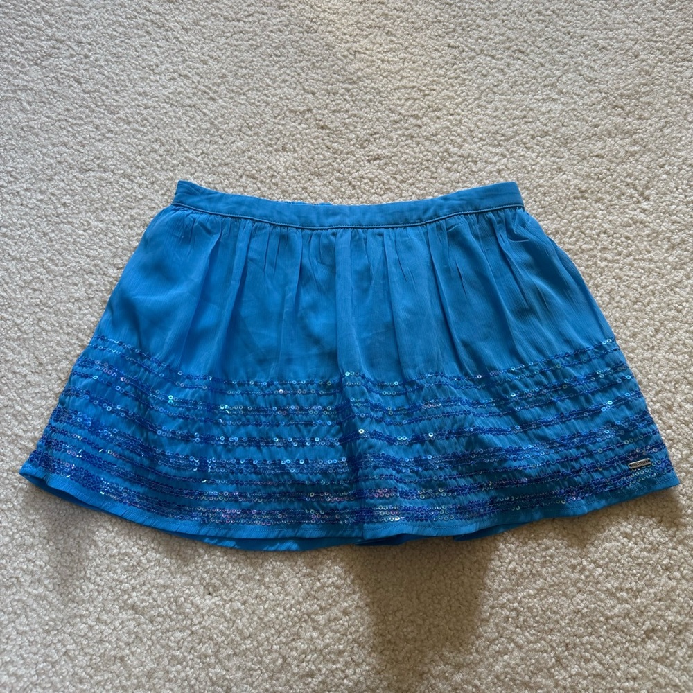 NWT Hollister blue sparkly low rise skirt